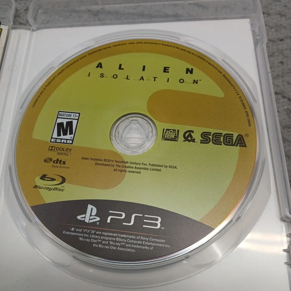 Alien Isolation Nostromo Edition (Sony PlayStation 3, 2014) Sega Survival Horror